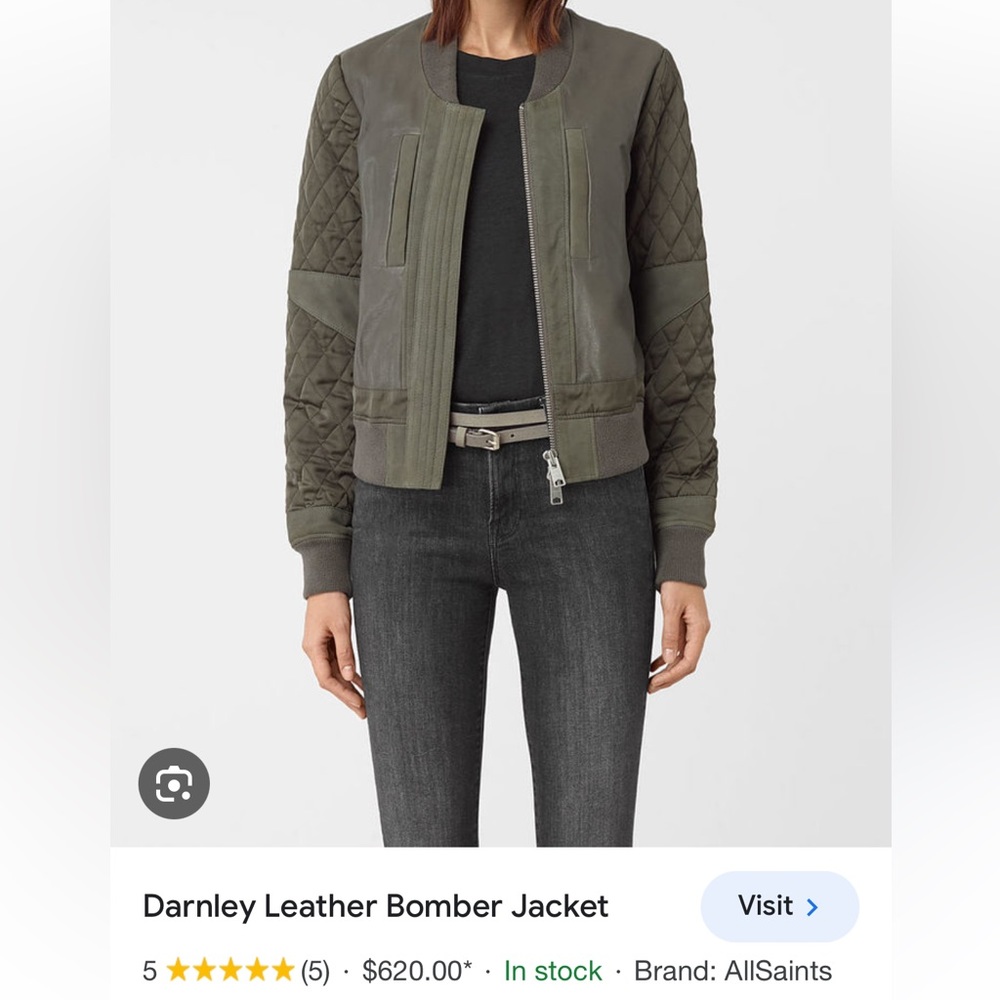 All Saints Darnley Bomber - Mixed fabric leather suede